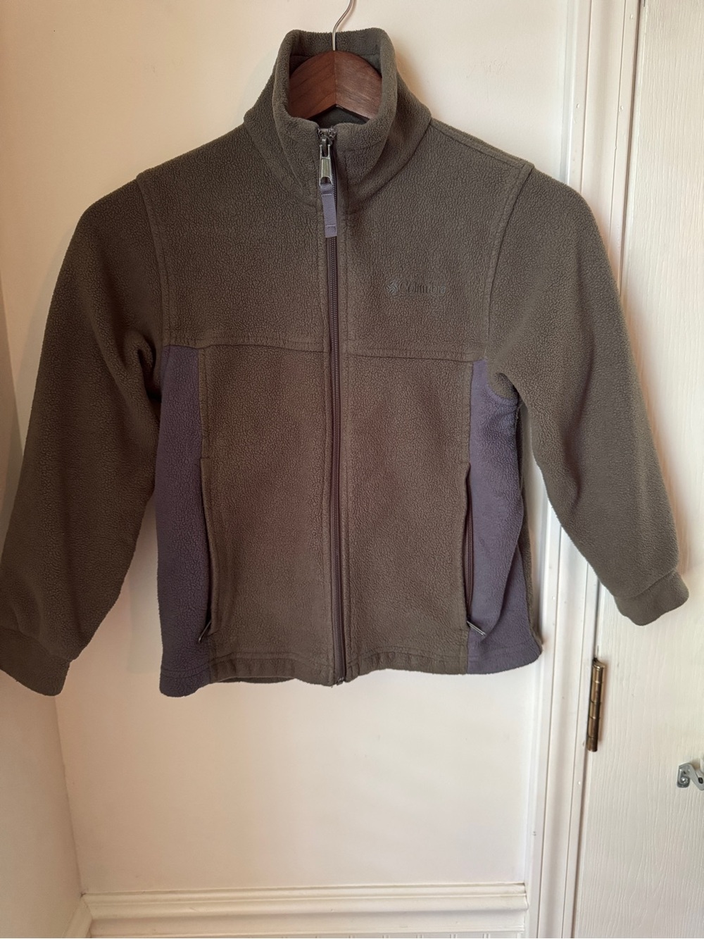 Columbia Kids' Green Fleece Jacket with Gray Panels‎ Size 8